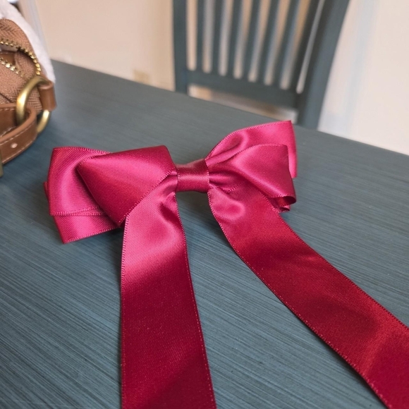 Elegant Red Satin Hair Bow Barrette Clip - Picture 5 of 6